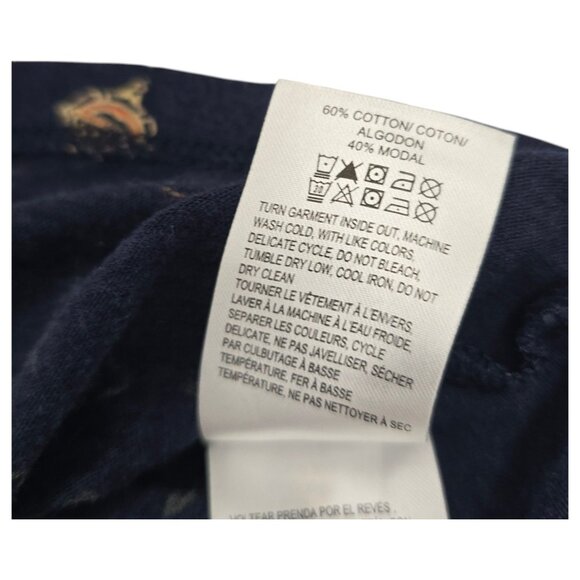 LUCKY BRAND Women's 1X Navy Blue Persian Carpet Rug Boho Lightweight Graphic Tee - Picture 8 of 15